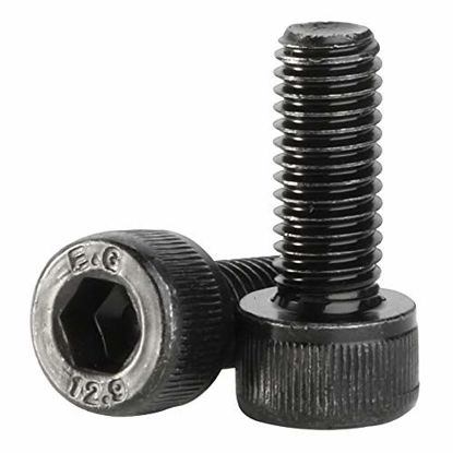 Picture of M6 x 40mm Socket Head Cap Screws Metric, Grade 12.9 Alloy Steel Black Oxide, Allen Socket Drive, Machine Thread, 25 PCS