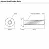 Picture of M5-0.8 x 10mm Button Head Socket Cap Screws, Stainless Steel 18-8 (304), Bright Finish, Fully Threaded, 100 PCS