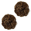 Picture of SARLA Messy Bun Hair Extension 2Pcs Synthetic Scrunchies Updo Ponytail Hair Piece for Women Girls Dark Brown With Golden Highlight H2&4BH27