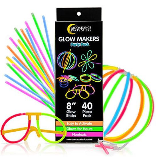 Party Propz Glow Sticks Band Bracelets100Pcs Pack Bulk Glowing Stiks Bands  Radium Tubes Make Necklace