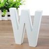 Picture of 5.9"L x4.9(H) x0.8(W) 15x12.5x2cm Wall Letters Marquee Alphabet W Wood Wooden Number DIY Block Words Sign Hanging Decor Letter for Home Bedroom Office Wedding Party Decor White