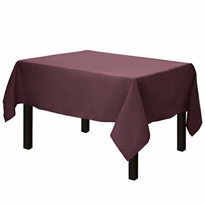 Picture of Gee Di Moda Square Tablecloth - 52 x 52 Inch - Burgundy Square Table Cloth for Square or Round Tables in Washable Polyester - Great for Buffet Table, Parties, Holiday Dinner, Wedding & More