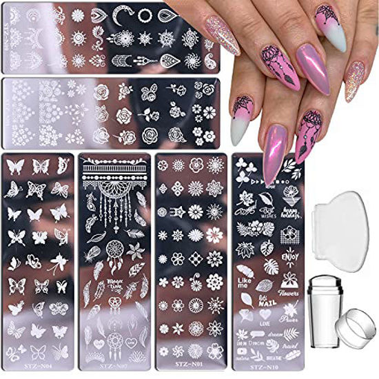 Buy Leinuosen 6 Pieces Nail Art Stamping Plates Bunny Easter Themed  Patterns Nail Plate Kit for DIY Nails Online at Low Prices in India -  Amazon.in