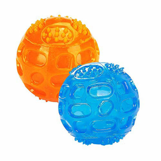 Picture of ACEONE Dog Squeaky Ball, Durable Pet Squeak Chew Bouncy Rubber Toy Balls for Small Large Dogs Indestructible Exercise Training Playing