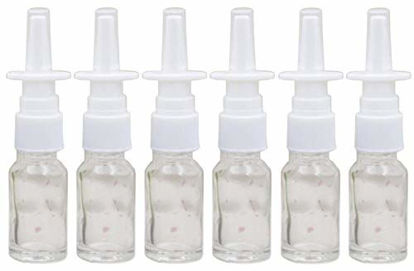 Picture of 6PCS 10ml Empty Portable Glass Nasal Spray Bottles Cosmetic Makeup Fine Mist Sprayers Atomizers Dispensing Cleaners Travel Size Container For Makeup Water Perfumes Essential Oils Clear