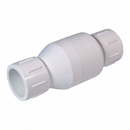 Picture of Midline Valve PVC Inline Check Valve for Backflow Prevention 1-1/2'' Solvent Connections White Plastic (4I2T112)
