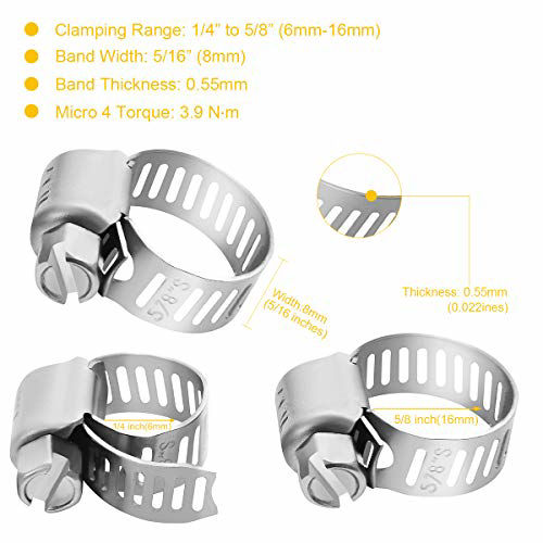 GetUSCart Winlong Stainless Steel Hose Clamps 24 Pack Worm Gear