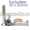 Picture of (20) M6-1.00 x 45mm (PT) - Stainless Steel Flat Head Socket Caps Screws Countersunk DIN 7991 - A2-70/18-8 - MonsterBolts (20, M6 x 45mm)