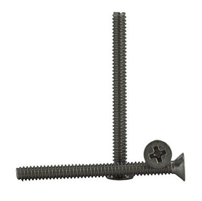 Picture of Stainless 4-40 x 1-1/4" (3/8" to 1-1/2" Available) Flat Head Machine Screws, Full Thread, Phillips Drive, Stainless Steel 18-8, Machine Thread (4-40 x 1-1/4")