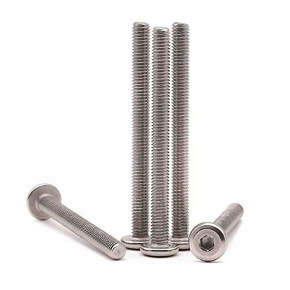 Picture of M6 x 70mm (15 PCS) Flat Head Socket Cap Screw, 304 Stainless Steel, Bright Finish, Full Thread, Connection Bolts, Furniture Bolts