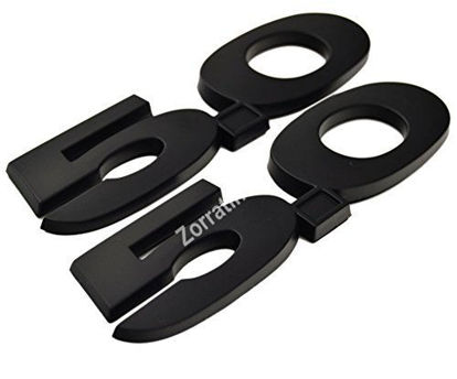 Picture of 2 pieces(pair) Matte 5.0 Liter Door Fender Side Emblem Badge Plate for Ford Mustang F150 GT - Full blackout (no red dot)