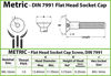 Picture of (50) M6-1.00 x 16mm (FT) - Stainless Steel Flat Head Socket Caps Screws Countersunk DIN 7991 - A2-70/18-8 - MonsterBolts (50, M6 x 16mm)