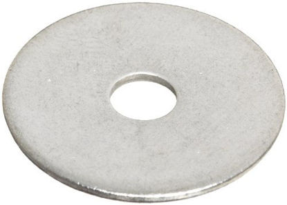 Picture of 18-8 Stainless Steel Flat Washer, Plain Finish, #10 Hole Size, 13/64" ID, 1" OD, 0.04" Nominal Thickness (Pack of 50)