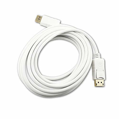 Picture of SatelliteSale DisplayPort DP to Display Port White Gold Plated Cable, 4K 60 Hz Compatible with MacBook Pro/Air. iMac, Surface Pro, Dell, ThinkPad, ASUS, HP, Samsung 15 Feet