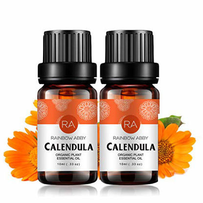 Picture of 2-Pack Calendula Essential Oil 100% Pure Oganic Plant Natrual Flower Essential Oil for Diffuser Message Skin Care Sleep - 10ML