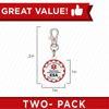 Picture of Industrial Puppy Emotional Support Dog Tag, 2 Pack: Metal Pet ID Tags for Emotional Support Dogs, ESA, and Therapy Dogs, 1 Inch Diameter, Double Sided, Navy Lettering and Red Enamel Trim