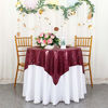 Picture of Sequin Tablecloth Wine Table Linen Burgundy Table Cover 36x36 Inches Table Overlays for Wedding Party Decor Backdrops