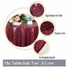 Picture of Sequin Tablecloth Wine Table Linen Burgundy Table Cover 36x36 Inches Table Overlays for Wedding Party Decor Backdrops