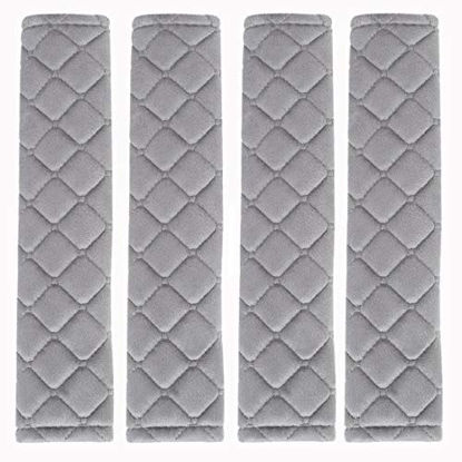 Picture of ANDALUS Seat Belt Covers for Adults, Car Seatbelt Cover, Universal, Soft, Comfortable, 4 Pack (Gray)
