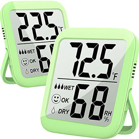 Antonki Room Thermometer For Home, 2 Pack Digital Temperature And Humidity  Monitors, Indoor Hygrometer Sensor, Humidity Gauge, Humidity Meter For