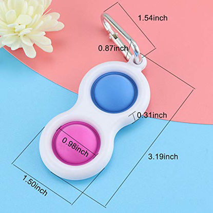 Picture of Push Pop Simple Dimple Fidget Toy Silicone Decompression Stress Relief Bubble Popper Squeeze Sensory Popping Toy Mini Handheld Tactile Toy Keychain for Kids and Adult (3pcs PBG)