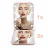 Picture of Kintion Pocket Mirror, 1X/3X Magnification LED Compact Travel Makeup Mirror, Compact Mirror with Light, Purse Mirror, 2-Sided, Portable, Folding, Handheld, Small Lighted Compact Mirror for Gift, Pink