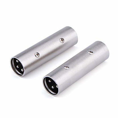 Picture of ALEKOR XLR Male to XLR Male Adapter - XLR 3-Pin Male to XLR 3-Pin Male Gender Changer Connector - 2 Pack