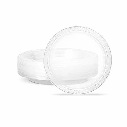 Picture of Plasticpro 7'' inch Premium Crystal Clear Disposable Plastic Party Plate Pack of 40