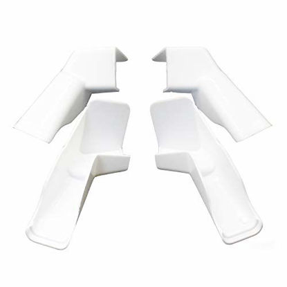 Picture of X-Haibei 4 Pack RV Rain Gutter Spouts Extensions, Directs Rainwater Away from Sides of RV, 2 Left 2 Right 3 1/2 inch Gutter Spouts (White)