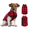 Picture of ASENKU Dog Sweater, Plaid Dog Fleece Vest, Soft Comfortable Pet Pajamas, Warm Winter Dog Shirt, Cold Weather Coat Jacket Pet Clothes for Small & Medium Dog Breeds, Red, XXS