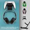 Picture of Linkidea Dual Gamepad Controller & Headphone Stand Holder, Wall Mount Gaming Headphone Hanger Hook for PS4 PS5 Xbox ONE Game Controller Pulse 3D Headset (Black)
