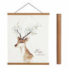 Picture of Magnetic Poster Hanger Frame, Light Wood Wooden Magnet Canvas Artwork Print Dowel Poster Hangers for 10x14 10x16 10x20 Frames Hanging Kit (Teak Wood, 10")