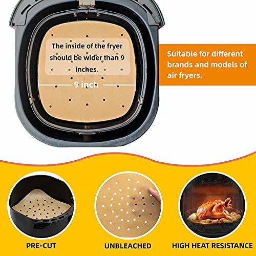 GetUSCart Unbleached Air Fryer Parchment Paper, Heavy Duty Perforated
