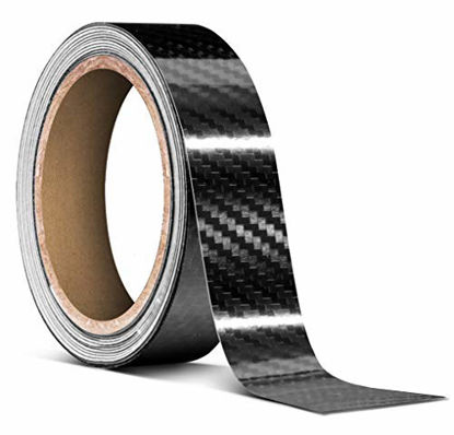 Picture of VViViD High Gloss Epoxy Black Carbon Fiber Vinyl Detailing Wrap Tape DIY Roll (1" x 20ft)
