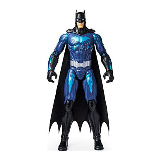 DC Comics Batman 12-inch Bat-Tech Batman Action Figure (Black/Blue Suit),  Kids Toys for Boys Aged 3 and up