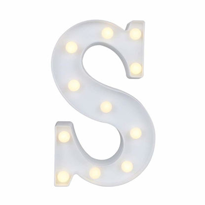 Picture of YANROO Marquee LED Alphabet Lights Arabic Numerals Lights Light Up Number Letters Lights Sign for Party Wedding Festive Battery Operated Wall Decor (S)