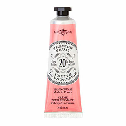 Picture of La Chatelaine 20% Shea Butter Hand Cream Passion Fruit Travel Size 1 fl oz with Organic Argan Oil - Moisturizing, Nourishing, Repairing, Non-Greasy Formula, Paraben Free