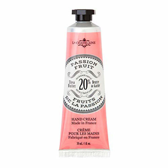 Picture of La Chatelaine 20% Shea Butter Hand Cream Passion Fruit Travel Size 1 fl oz with Organic Argan Oil - Moisturizing, Nourishing, Repairing, Non-Greasy Formula, Paraben Free