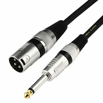 Picture of DISINO Unbalanced 6.35mm(1/4 inch) TS Mono to XLR Male Cable Gold Plated Quarter inch to Male XLR Microphone Cable Interconnect Cable - 3 Feet/1 Meter