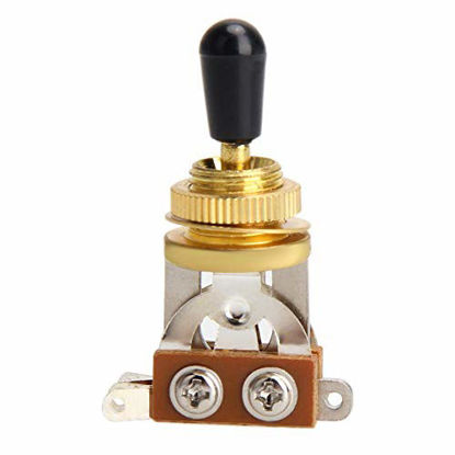 Picture of 3 Way Short Straight Guitar Toggle Switch Pickup Selector for Gibson Epiphone Les Paul LP SG Electric Guitar (Gold)