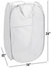Picture of Mesh Popup Laundry Hamper - Portable, Durable Handles, Collapsible for Storage and Easy to Open. Folding Pop-Up Clothes Hampers are Great for The Kids Room, College Dorm or Travel. (White | Set of 2)