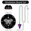 Picture of Butterfly Pendulum Board dowsing Necklace Divination Altar Witchcraft Wooden kit Chart Wiccan Wand Crystal Game Divinity Metaphysical Message Quartz Chakra Healing Stone (Black)