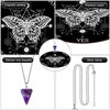 Picture of Butterfly Pendulum Board dowsing Necklace Divination Altar Witchcraft Wooden kit Chart Wiccan Wand Crystal Game Divinity Metaphysical Message Quartz Chakra Healing Stone (Black)