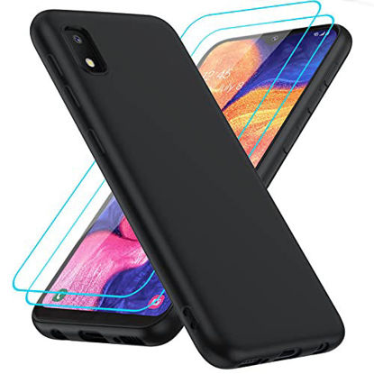 Picture of Samsung A10e Case, Galaxy A10e Case with 2 Pack Tempered Glass Screen Protector for Women Men, LeYi Liquid Silicone Slim Silky-Soft Protective Phone Cases Cover for Samsung Galaxy A10e, Black