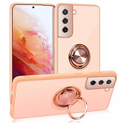 YINLAI Samsung Galaxy S10 Case Slim Silicone 360° Ring Holder Kickstand Support Car Mount Soft Rubber Protection Shockproof Non-Slip Phone Cover Case for Samsung Galaxy S10 Orange 