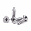 Picture of #4 x 5/8" (200 PCS) Flat Head Sheet Metal Screws Phillips Drive Wood Screws, 304 Stainless Steel 18-8, Self Tapping Screws