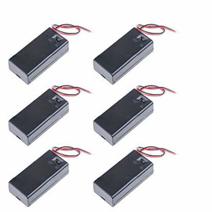 Picture of 9V Battery Holder (Pack of 6) 9V Battery Holder, 9 Volt Battery Holder with Switch, Using Tough Material, High Strength, Good Toughness, not Easy to Crack, for DIY and Maintenance