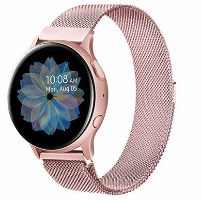 Picture of YILED Metal Bands Compatible with Samsung Galaxy Watch Active 2 40mm 44mm / Galaxy Watch Active, 20mm Stainless Steel Mesh Replacement Watch Strap for Galaxy Watch 3 41mm / Galaxy Watch 42mm