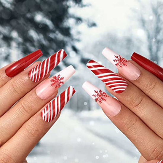 Red Christmas Nails Ideas Are we ready for Christmas Nails ??? Products  used:Acrylic Pro Ombre 12, Pro Gel 100, S16 sprinkle glitter… | Instagram