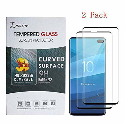 Picture of 2 Pack of Galaxy S10 Tempered Glass Screen Protector, Case Friendly Full Coverage Saver Protective Cover Clear Film for Samsung Phone S 10 (not for S10 Plus and S10E)